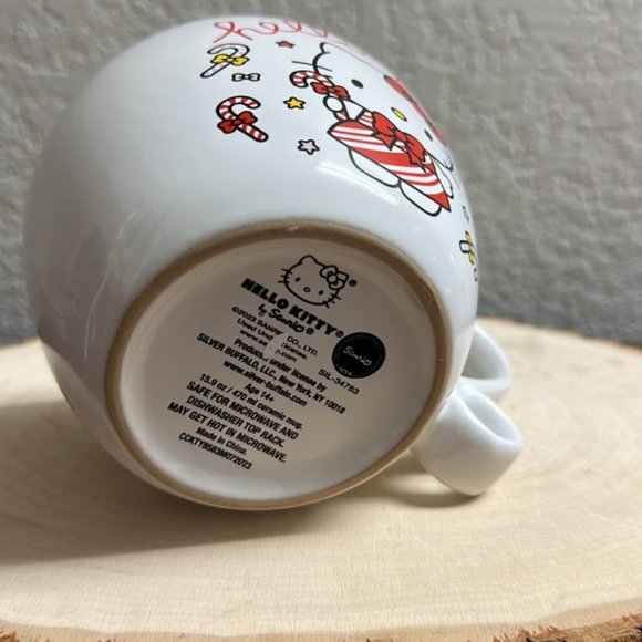 New Hello Kitty Christmas Mug 15.9 ounces Red & White Peppermint Dress 2023 - Picture 5 of 5